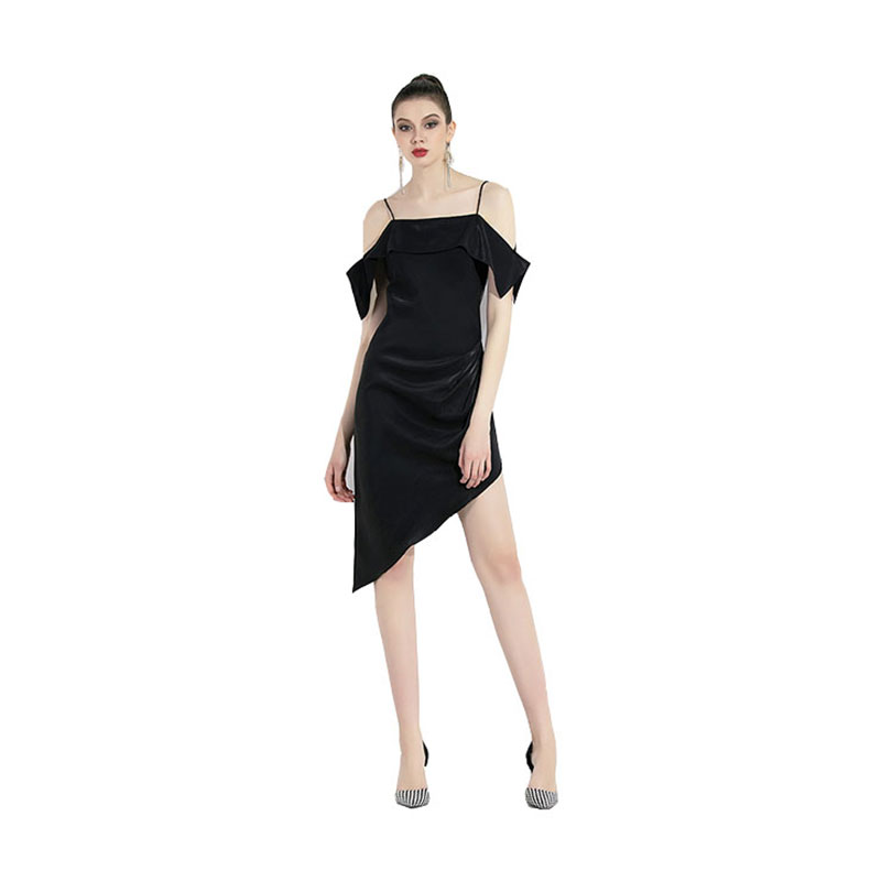 Off-shoulder Asymmetric Dress Asymmetric Braces Dress clothes